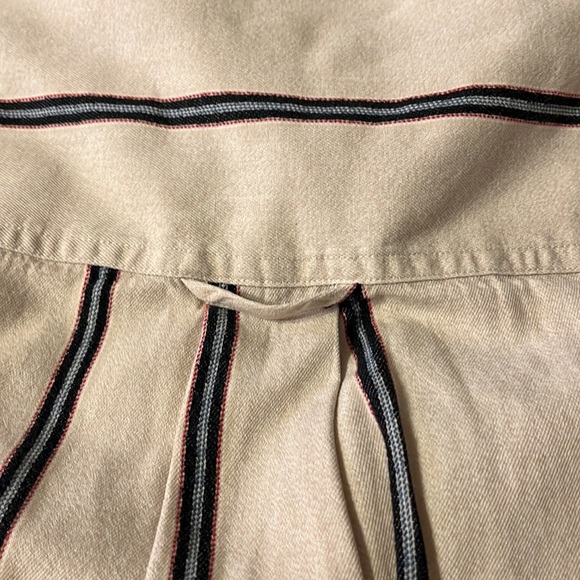 Chaps Ralph Lauren Vintage 1980s Cream Striped Short Sleeve Dress Shirt |M - Picture 9 of 9